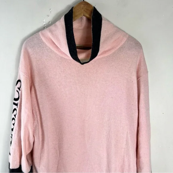 Vintage Mondi Grey Pink Wool Angora Tunic Cowl Neck Sweater Size 38 US Medium - Picture 3 of 9